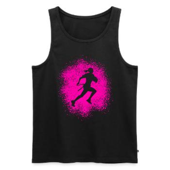 Flag Football Fille Joueuse - Débardeur bio Premium Homme - noir - Devant - AI Model Male 178 light (178cm)