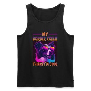 Hunde Spruch Border Collie Design - Männer Premium Bio Tank Top - Schwarz - Vorne - Michal (187cm)