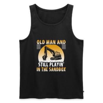 Crane operator design for excavator operators and construction workers - Men's Premium Organic Tank Top - black - Front - AI Model Male 178 light (178cm)
