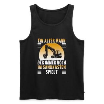 Kranführer Design für Baggerfahrer und Bauarbeiter - Männer Premium Bio Tank Top - Schwarz - Vorne - AI Model Male 178 light (178cm)
