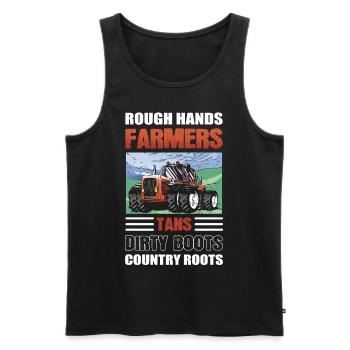 Rough Hands Farmers Tans Dirty Boots Country - Men's Premium Organic Tank Top - black - Front - Michal (187cm)