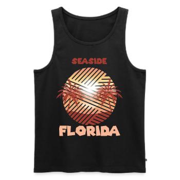 Retro Coastal Florida Palm Ocean Surfing - Men's Premium Organic Tank Top - black - Front - Michal (187cm)