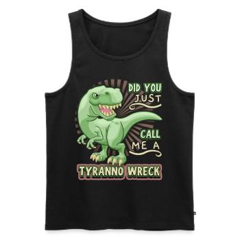 Funny saying T-Rex dinosaur, dinosaur, comic - Men's Premium Organic Tank Top - black - Front - AI Model Male 178 light (178cm)