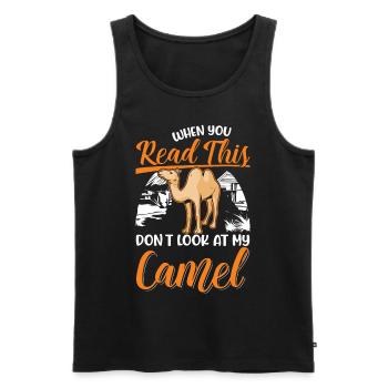Kamel Geschenk Dromedar Camel Großkamel - Männer Premium Bio Tank Top - Schwarz - Vorne - Michal (187cm)