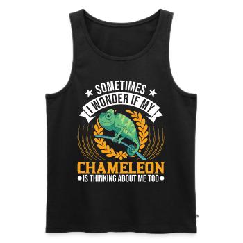 Caméléon Cadeau Caméléon - Débardeur bio Premium Homme - noir - Devant - Michal (187cm)