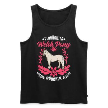 Verrücktes Welsh Pony Mädchen - Männer Premium Bio Tank Top - Schwarz - Vorne - Michal (187cm)