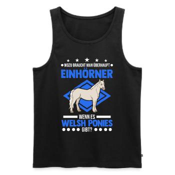 Welsh Pony Einhorn Welsh Pferd - Männer Premium Bio Tank Top - Schwarz - Vorne - Michal (187cm)