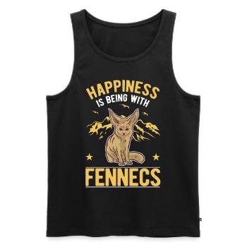 Fennek Glück Wüstenfuchs Fennec - Männer Premium Bio Tank Top - Schwarz - Vorne - Michal (187cm)