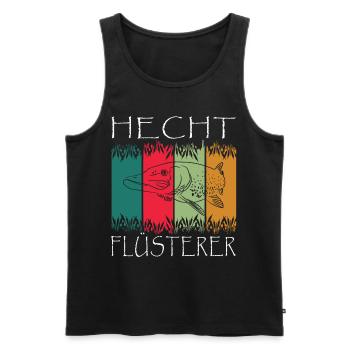 Hecht Flüsterer Angler Hechte Angeln - Männer Premium Bio Tank Top - Schwarz - Vorne - Michal (187cm)