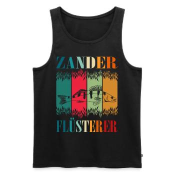 Zander - Zanderangeln - Männer Premium Bio Tank Top - Schwarz - Vorne - Michal (187cm)