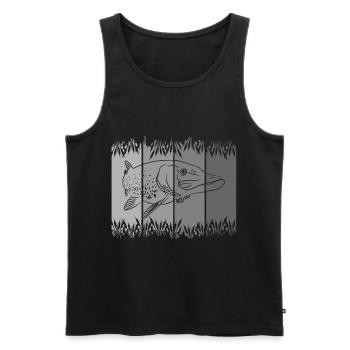 Fish - Pike - Fishing - Fishing - Fishing - Men's Premium Organic Tank Top - black - Front - AI Model Male 178 light (178cm)