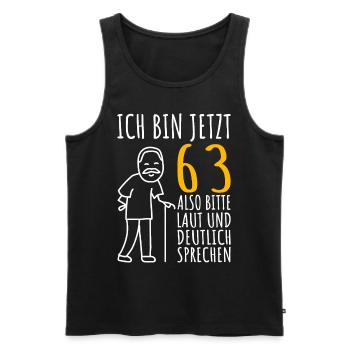 63. Geburtstag 63er 63ter Ich bin jetzt 63 Jahre - Männer Premium Bio Tank Top - Schwarz - Vorne - Michal (187cm)
