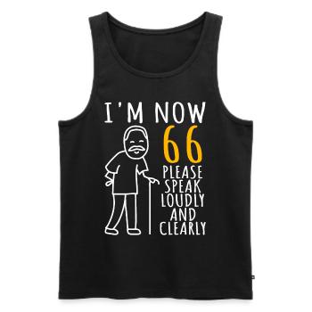 66th birthday man 66th I am now 66 years old - Men's Premium Organic Tank Top - black - Front - AI Model Male 178 light (178cm)