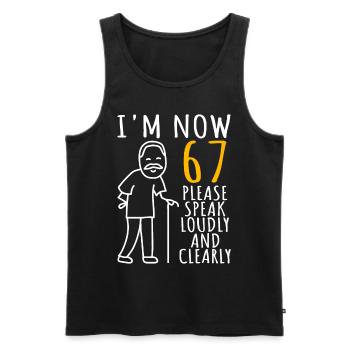 67e anniversaire homme 67e J’ai maintenant 67 ans - Débardeur bio Premium Homme - noir - Devant - AI Model Male 178 light (178cm)