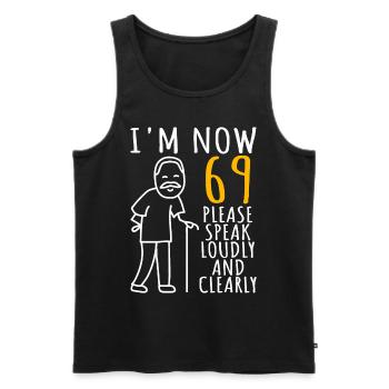 69th birthday man 69th I am now 69 years old - Men's Premium Organic Tank Top - black - Front - Michal (187cm)
