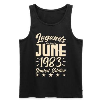 Geboren Juni 1983 Geburtstagsgeschenk 1983. - Männer Premium Bio Tank Top - Schwarz - Vorne - Michal (187cm)