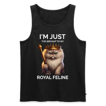 Je ne suis que la servante reine des chats persans - Débardeur bio Premium Homme - noir - Devant - AI Model Male 178 light (178cm)