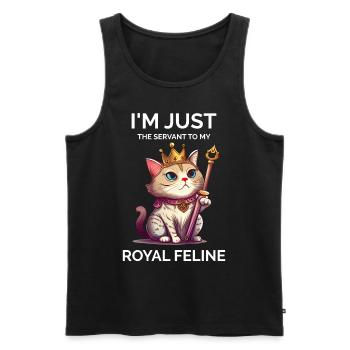 I'm Just The Servant Royal Cat Kawaii Kitten - Men's Premium Organic Tank Top - black - Front - AI Model Male 178 light (178cm)