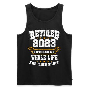 Retraité 2023 Pension de retraite Pensionné pensionné - Débardeur bio Premium Homme - noir - Devant - Michal (187cm)