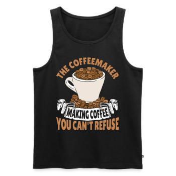 The Coffeemaker Making Coffee You Can't Refuse - Men's Premium Organic Tank Top - black - Front - AI Model Male 178 light (178cm)