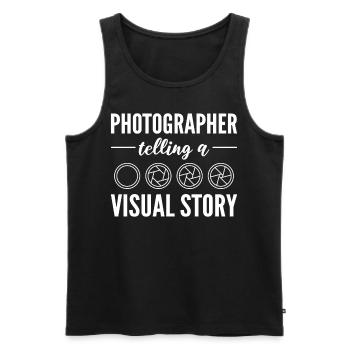 Photographe Photographe Amateurs de photographie - Débardeur bio Premium Homme - noir - Devant - AI Model Male 178 light (178cm)