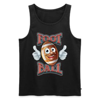 American Football, lustiger Cartoon-Fooball - Männer Premium Bio Tank Top - Schwarz - Vorne - Michal (187cm)