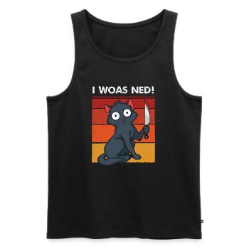 I woas ned - Männer Premium Bio Tank Top - Schwarz - Vorne - Michal (187cm)
