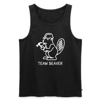 Team Beaver - Männer Premium Bio Tank Top - Schwarz - Vorne - AI Model Male 178 light (178cm)