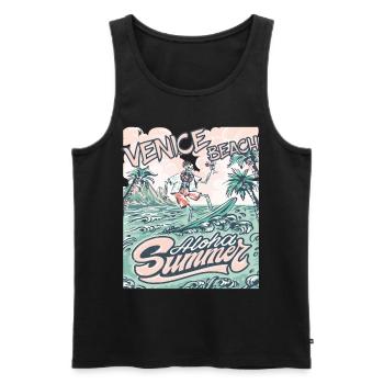 Vacances en famille Californie Venise Beach Palme Ozea - Débardeur bio Premium Homme - noir - Devant - Michal (187cm)