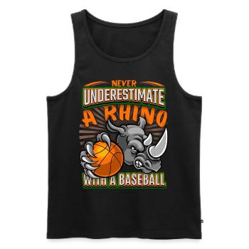 Basketball lustiges Rhinoceros, Rhino-Spruch - Männer Premium Bio Tank Top - Schwarz - Vorne - Michal (187cm)
