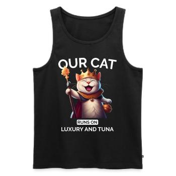Cat Mom Dad Cartoon Cat Crown Queen - Men's Premium Organic Tank Top - black - Front - Michal (187cm)