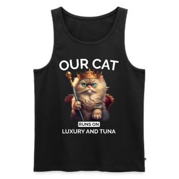 Cat Mom Dad Queen Cat Lover - Men's Premium Organic Tank Top - black - Front - Michal (187cm)