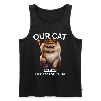 Cat Mom Dad Persian Cat Queen - Men's Premium Organic Tank Top - black - Front - AI Model Male 178 light (178cm)