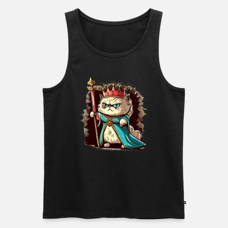Schnitt Royal Cat - Männer Premium Bio Tank Top - Schwarz