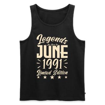 Geboren 1991 Geburtstagsgeschenk 1991. - Männer Premium Bio Tank Top - Schwarz - Vorne - Michal (187cm)