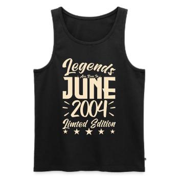 Geboren Juni 2004 Geburtstagsgeschenk 2004. - Männer Premium Bio Tank Top - Schwarz - Vorne - AI Model Male 178 light (178cm)