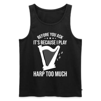 Harfenspieler Harfenist - Männer Premium Bio Tank Top - Schwarz - Vorne - Michal (187cm)