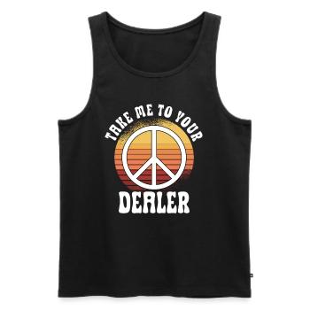 Hippie Peace Sign Peace Flowers Flower Child - Men's Premium Organic Tank Top - black - Front - Michal (187cm)