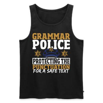 Grammar Police Protecting The Punctuation For A - Men's Premium Organic Tank Top - black - Front - AI Model Male 178 light (178cm)