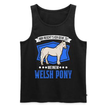 Mir reicht's Ich gehe zu meinem Welsh Pony - Männer Premium Bio Tank Top - Schwarz - Vorne - Michal (187cm)