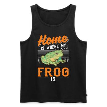 Zuhause ist wo mein Frosch ist - Männer Premium Bio Tank Top - Schwarz - Vorne - Michal (187cm)