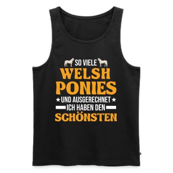 Welsh Pony Reiterin - Männer Premium Bio Tank Top - Schwarz - Vorne - Michal (187cm)