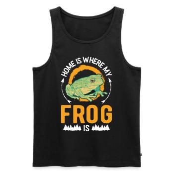 Zuhause ist wo mein Frosch ist - Männer Premium Bio Tank Top - Schwarz - Vorne - Michal (187cm)