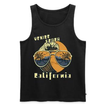 Palm Tree Lunettes de soleil Californie Venice Beach Ocean - Débardeur bio Premium Homme - noir - Devant - Michal (187cm)