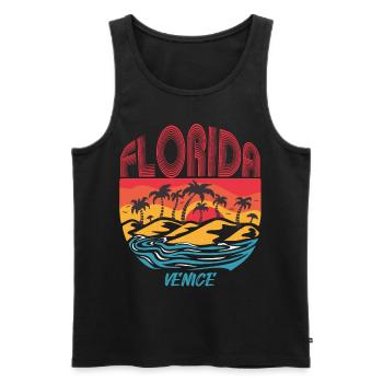Venise Floride Vacances Ocean Beach Surf - Débardeur bio Premium Homme - noir - Devant - Michal (187cm)
