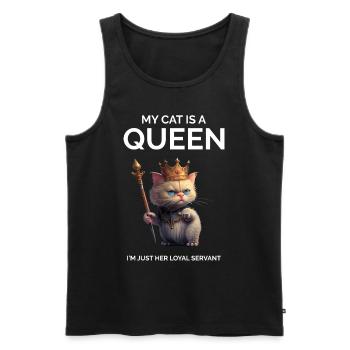 Lustige Katze sagt verrückte Katzendame - Männer Premium Bio Tank Top - Schwarz - Vorne - Michal (187cm)
