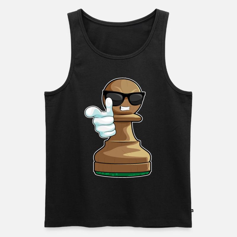 Schachfigur Bauer Schach - Männer Premium Bio Tank Top - Schwarz