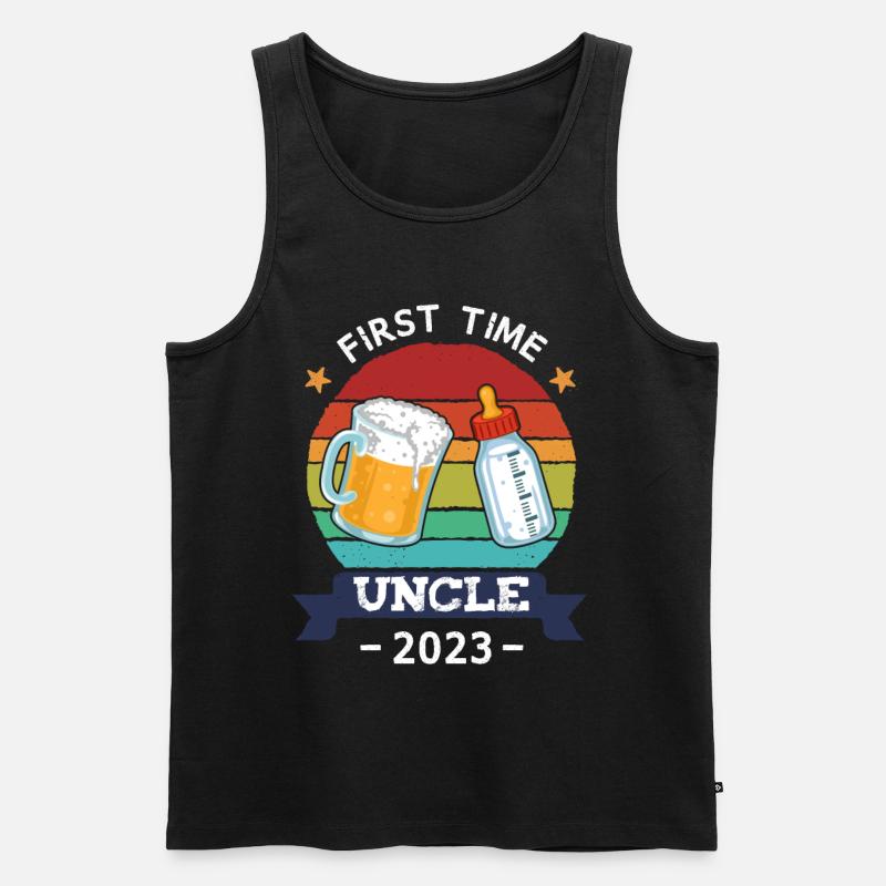 First Time Uncle 2023 - Männer Premium Bio Tank Top - Schwarz