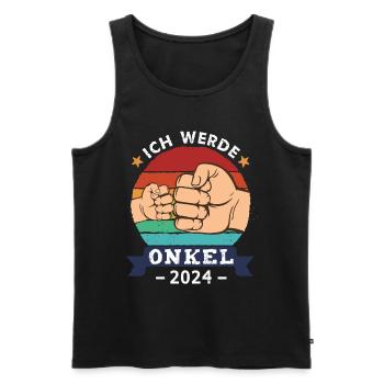 Ich werde Onkel 2024 - Männer Premium Bio Tank Top - Schwarz - Vorne - Michal (187cm)