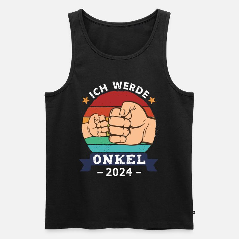Ich werde Onkel 2024 - Männer Premium Bio Tank Top - Schwarz